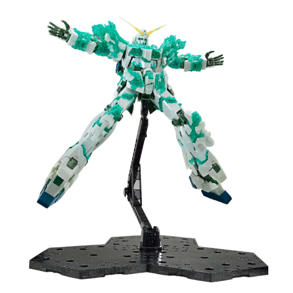 Gundam Express Australia Gundam Base Limited 1/100 MG Limited Unicorn Gundam (Crystal of Light) open arms and feet front view