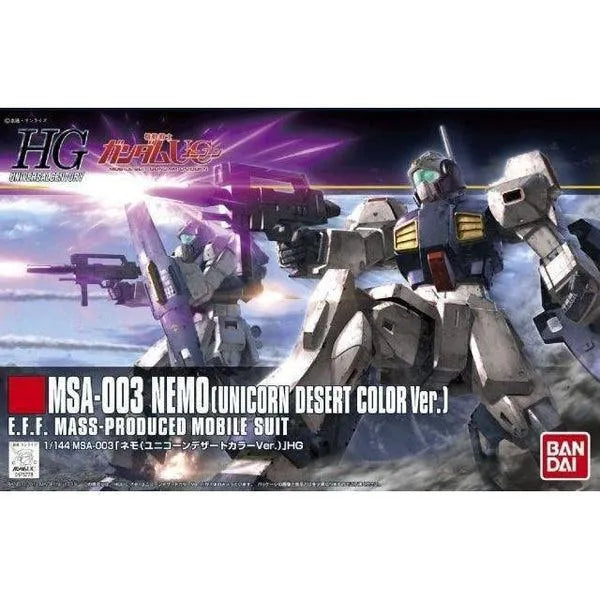 Bandai 1/144 HGUC Nemo Unicorn Desert Colour Ver. package art