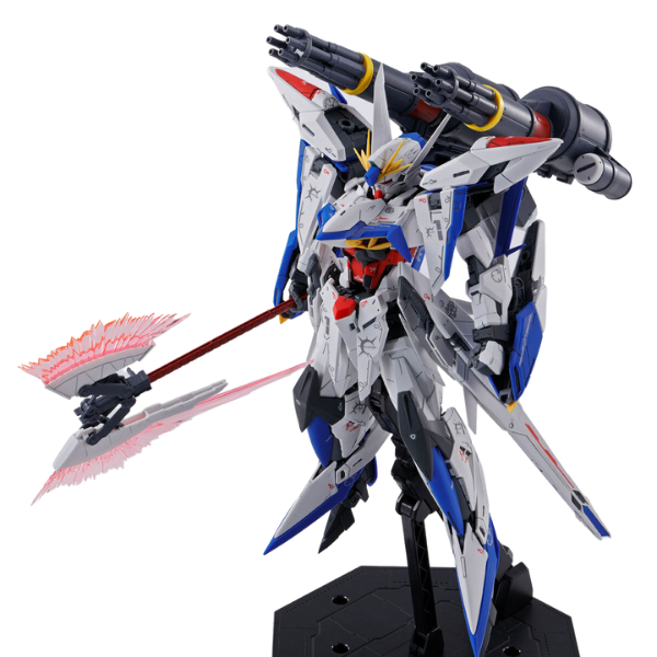 Bandai 1/100 MG Gunner Wizard/Slash Wizard/Blaze Wizard Set action pose using slash wizard weapon