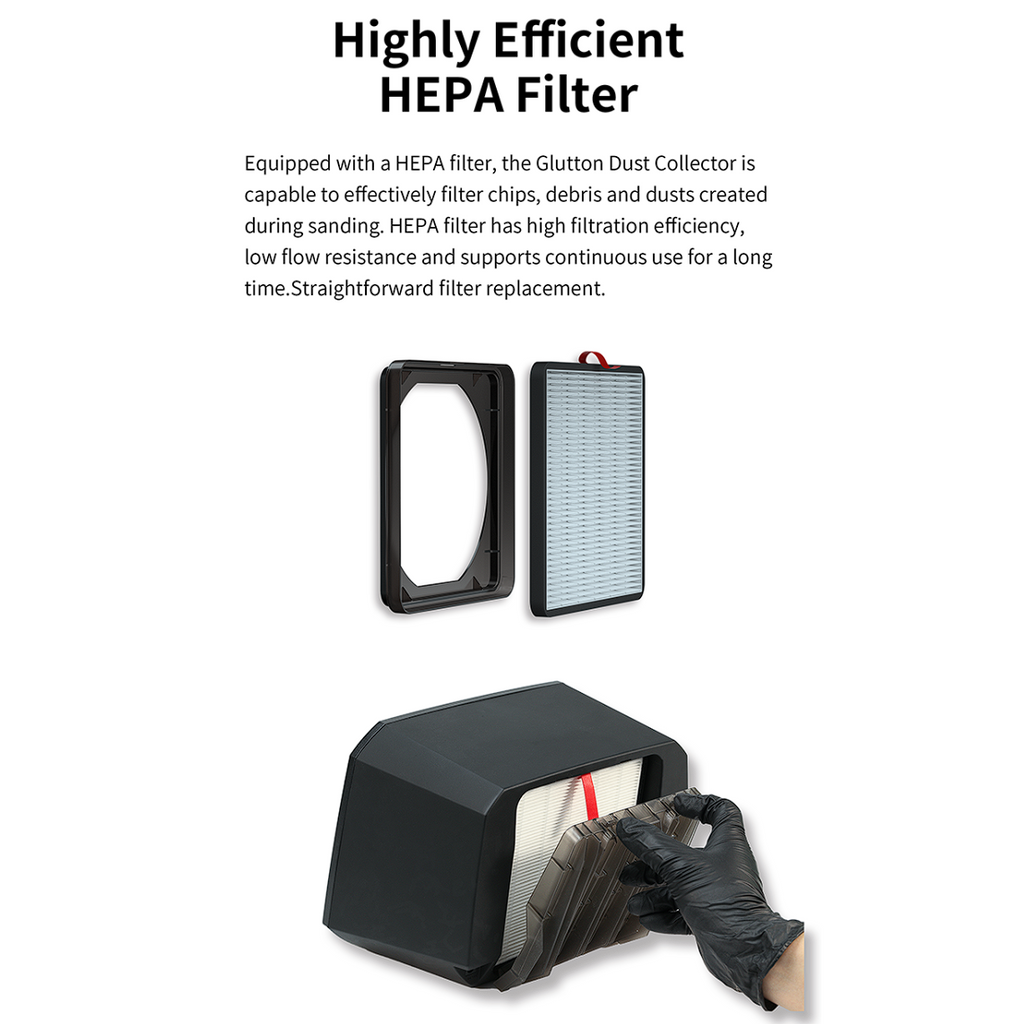 Dspiae T1 Sanding Dust Collector quality HEPA filter