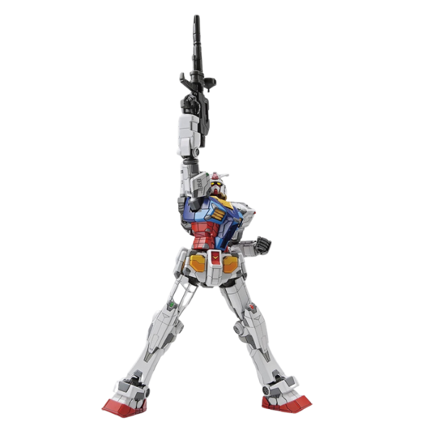 Gundam Express Australia Gundam Factory Yokohama 1/144 HG RX-78FOO Gundam & G-Dock with rifle pointing upwards