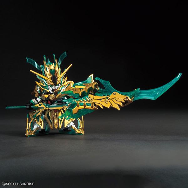 Gundam Express Australia Bandai SD Sangoku Soketsuden Hu Sheng Guan Yu Yun Chang NU Gundam front on view with Green Dragon Crescent Blade Extreme
