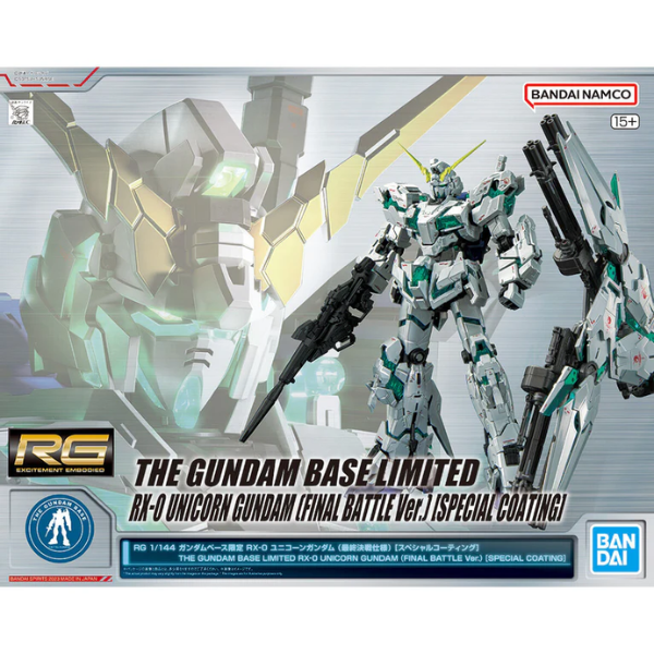Gundam Express Australia P-Bandai 1/144 RG Gundam Base Limited Unicorn Final Battle Ver [Special Coating] package artwork