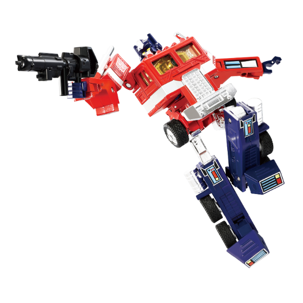 Gundam Express Australia Takara Tomy Transformers Missing Link C-01 Convoy action pose with rifle