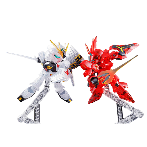 Gundam Express Australia Gundam Base Limited SDW Heroes Nu Gundam vs Sazabi Set (Clear Colour)  front view