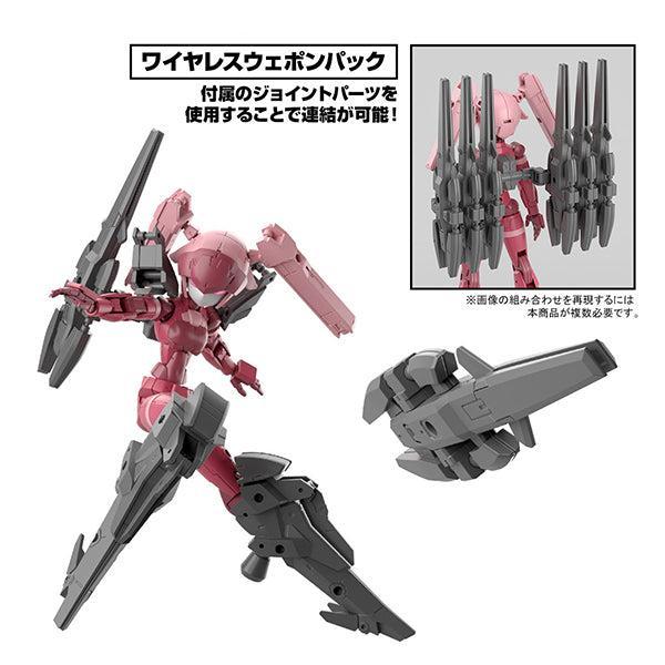 Gundam Express Australia Bandai 1/144 30MM Option Parts Set 13 (Leg Booster / Wireless Weapon Pack) Type A wearing the parts