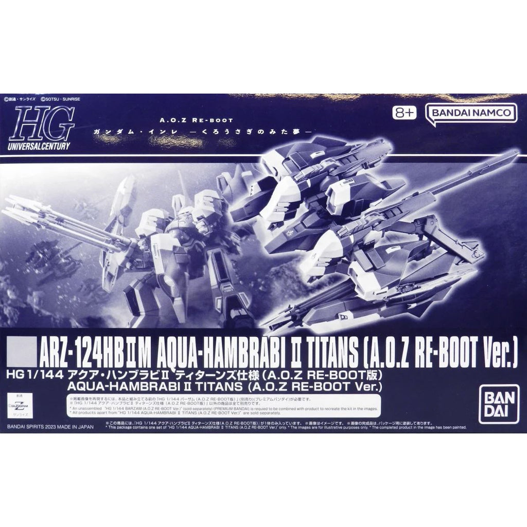 P-Bandai HG 1/144 AQUA-HAMBRABI II TITANS (A.O.Z RE-BOOT Ver.) package artwork