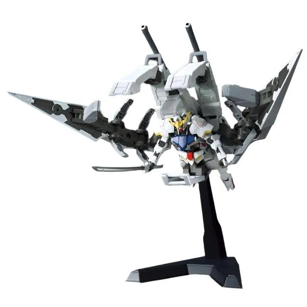 Bandai 1/144 HG IBO Barbatos & Long Dist. Booster Kutan San action pose 1