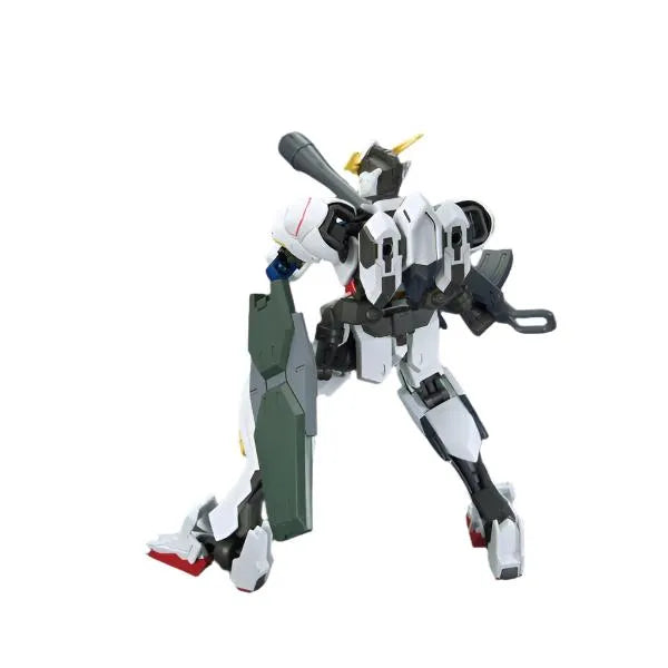 Bandai 1/144 HG IBO Barbatos & Long Dist. Booster Kutan San rear view with shield