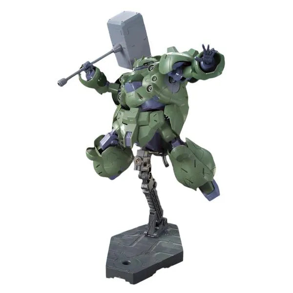 Bandai 1/144 HG IBO Gundam Gusion action pose with hammer about to strike