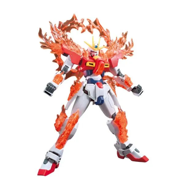 Bandai 1/144 HG BF Try Burning Gundam front view with flames