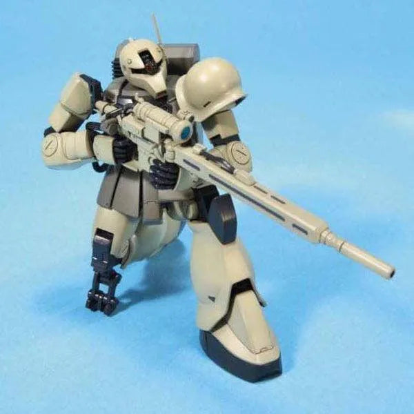 Bandai 1/144 HGUC Zaku 1 Sniper Type on one knee with sniper rifle