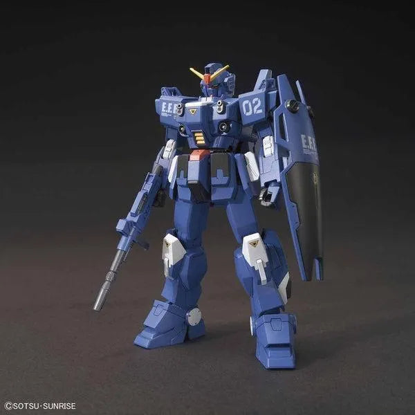 Bandai 1/144 HGUC Blue Destiny Unit 2 "Exam" front view with beam rifle