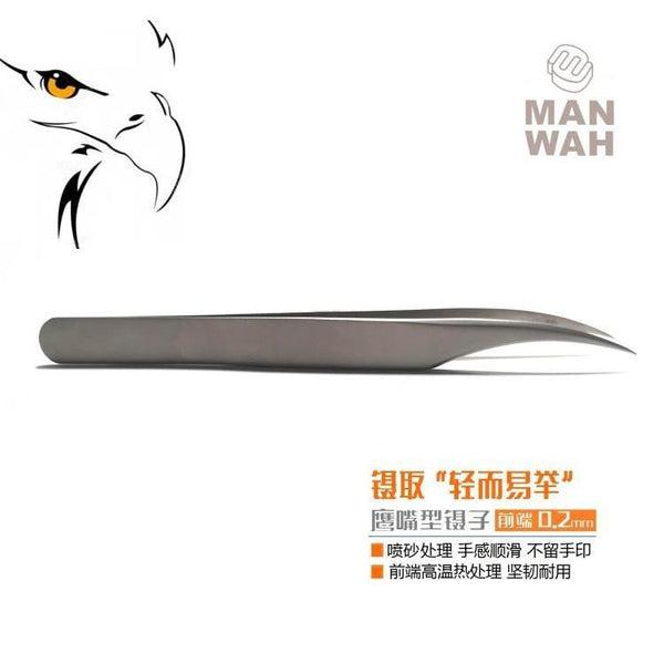 Manwah Eagle Mouth Shape Angled Tweezers