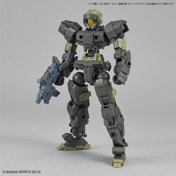Bandai 1/144 NG 30MM EEXM-17 Alto Ground Type (Olive Drab) front on view. 3