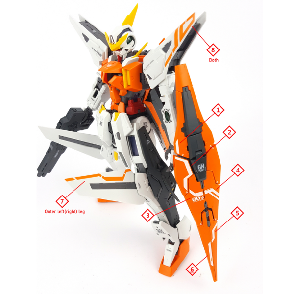 Delpi 1/100 MG Kyrios Hologram Water Slide Decal placement