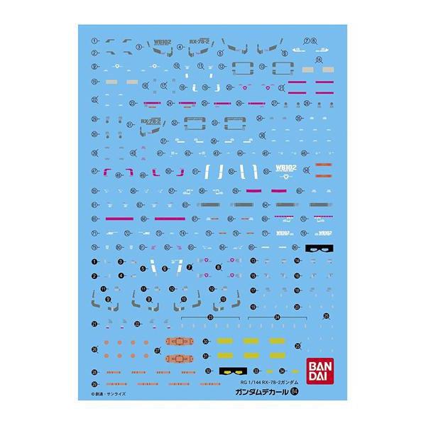 Bandai 1/144 GD-84 RG RX-78-2 Gundam Waterslide Decal