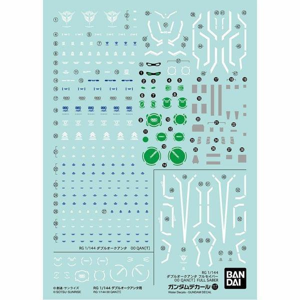 Bandai 1/144 GD-117 RG 00 Qan[T] Waterslide Decal