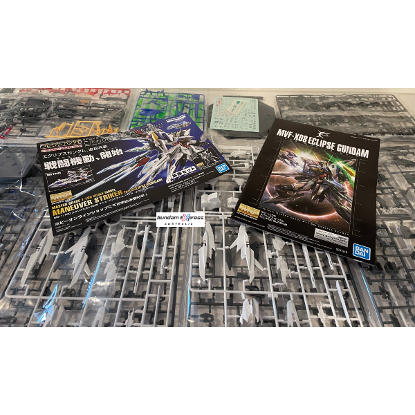 Bandai 1/100 MG Eclipse Gundam actual contents plus instructions and bonus leaflet