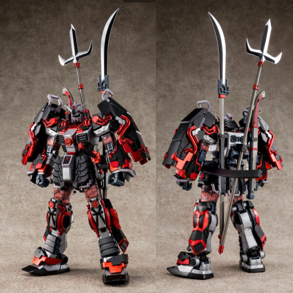 P-Bandai 1/100 MG Shin Musha Sengoku No Jin Kuroko Oyoroi (Black Robe)front and rear views