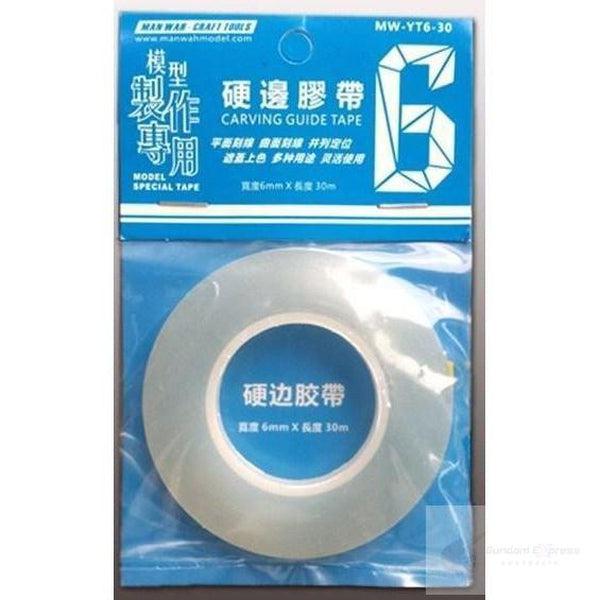 Manwah Carving Guide Tape w/ hard-edge (6mm x 30m, Clear)
