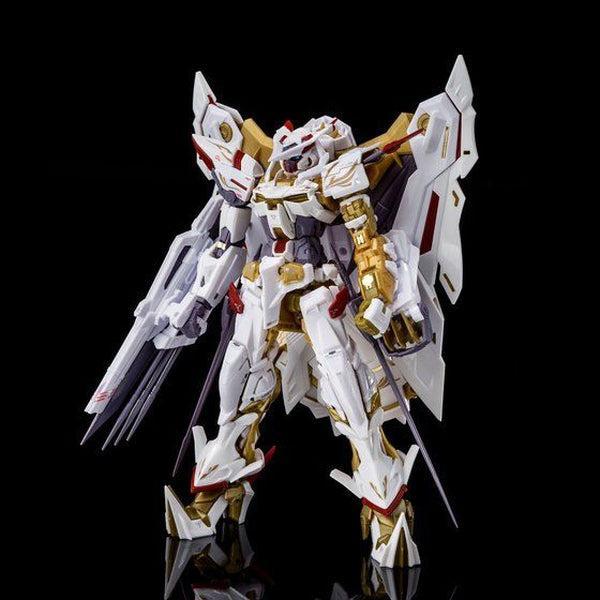 P-Bandai 1/144 RG MBF-P01-RE3 Astray Gold Frame Amatsu HANA front on view.