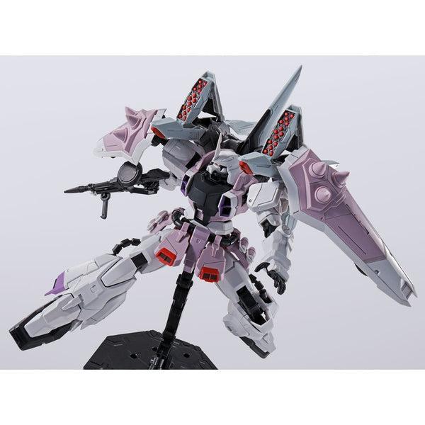 P-Bandai 1/100 MG Blaze Zaku Phantom [Ray Za Burrel Custom] action pose with weapon. 