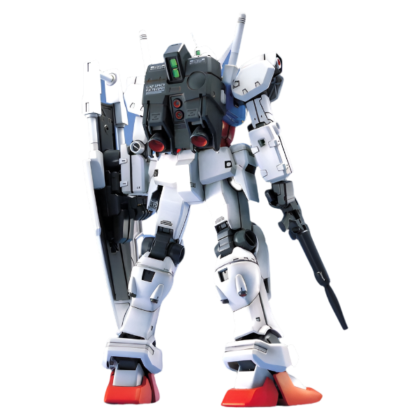 Bandai 1/100 MG Gundam GP01 U.N.T Spacy Prototype rear view.