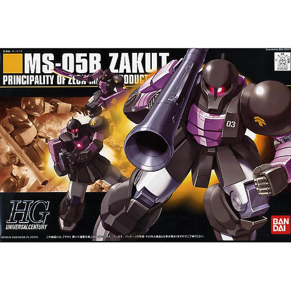 Bandai 1/144 HGUC Zaku II Black Trinity package artwork