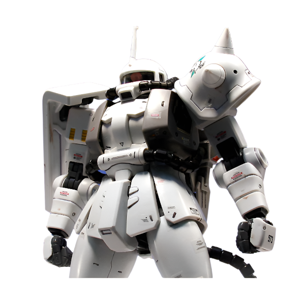 Bandai 1/100 MG MS-06R-1A Zaku II Shin Matsunaga Version 2.0 front view close up head and torso
