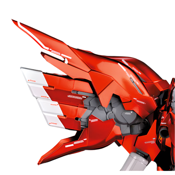 Bandai 1/100 MG Sinanju Ver. Ka Titanium Finish close up shoulder rhs