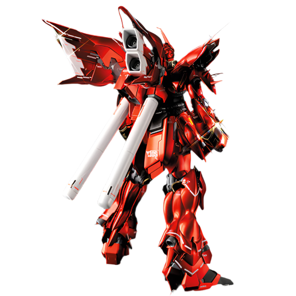 Bandai 1/100 MG Sinanju Ver. Ka Titanium Finish rear view.
