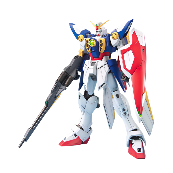 Bandai 1/100 MG XXXG-0IW Wing Gundam  front on view.