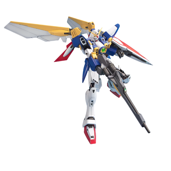 Bandai 1/100 MG XXXG-0IW Wing Gundam  action pose with weapon.  2