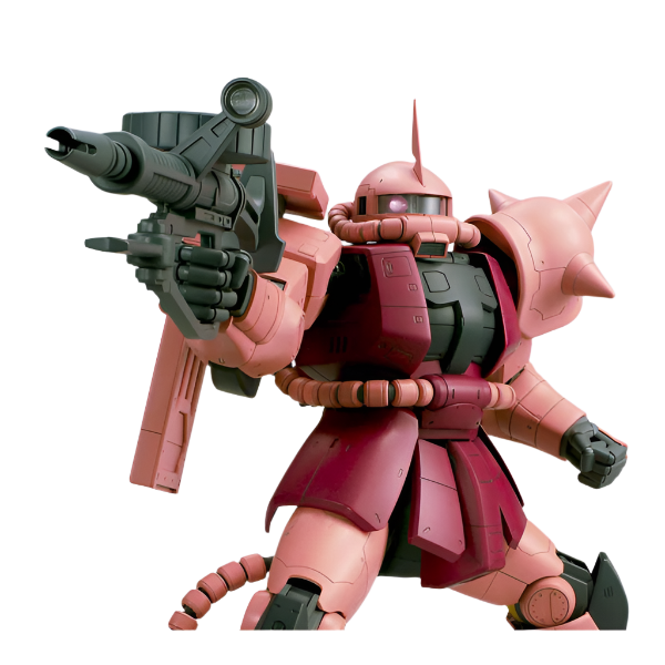 Bandai 1/48 Mega MS-06S Char's Zaku II close up with weapon