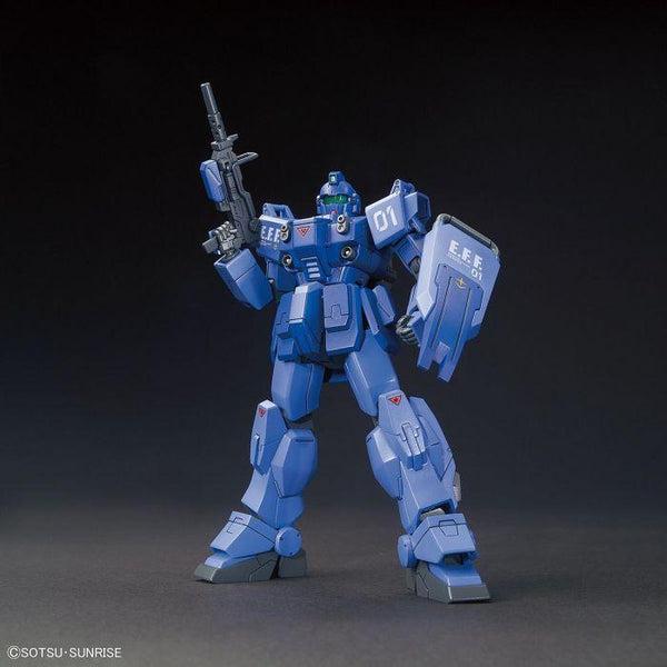 Bandai 1/144 HGUC RX-79BD-1 Blue Destiny Unit 1 "Exam" action pose with weapon. 