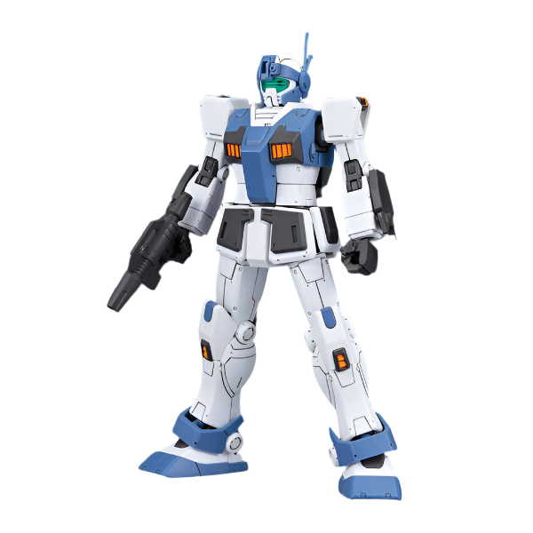 Bandai 1/144 HG GM Guard Custom front on view.