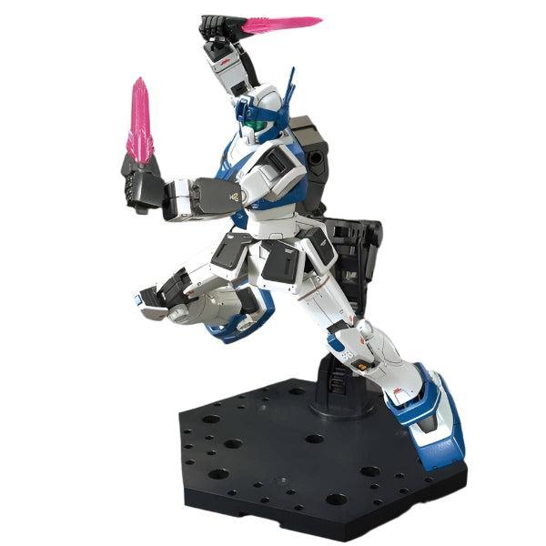 Bandai 1/144 HG GM Guard Custom action pose with weapon. 