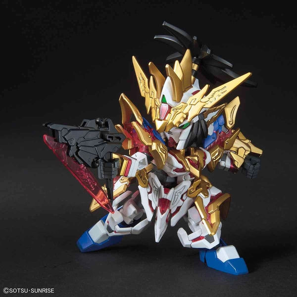 Bandai SD Sangoku Soketsuden Lui Bei Unicorn Gundam action pose with weapon