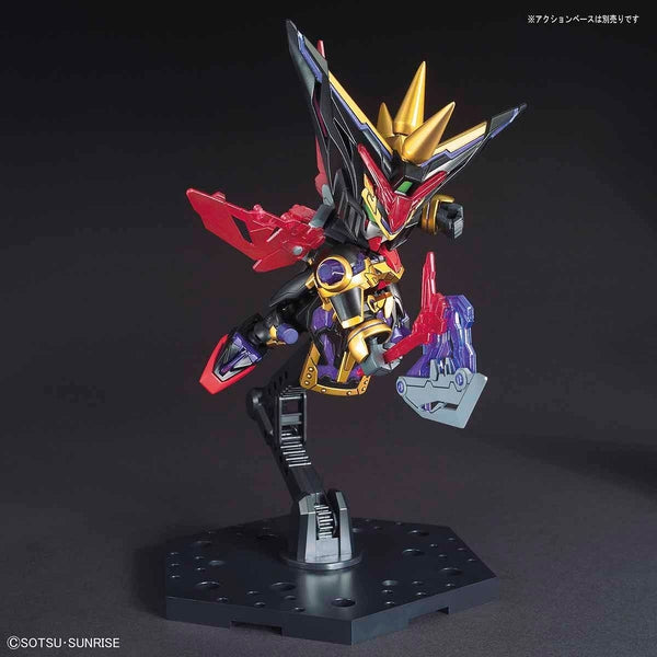 Bandai SD Sangoku Soketsuden Dian Wei Master Gundam action pose with weapon. 