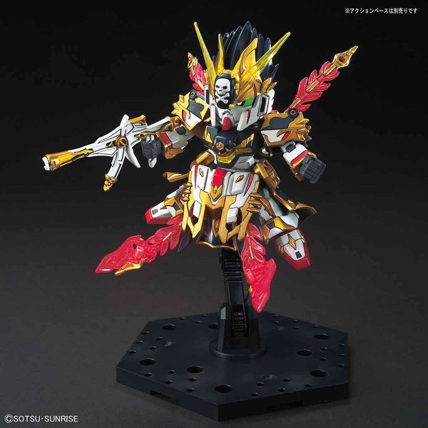 Bandai SD Sangoku Soketsuden Gan Ning Crossbone Gundam action pose with weapon. 