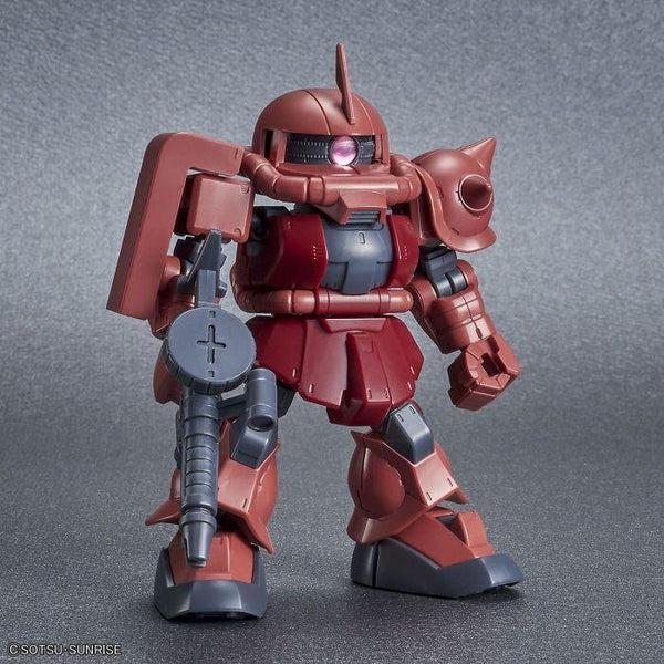 Bandai SDCS front on view.Char's Zaku II