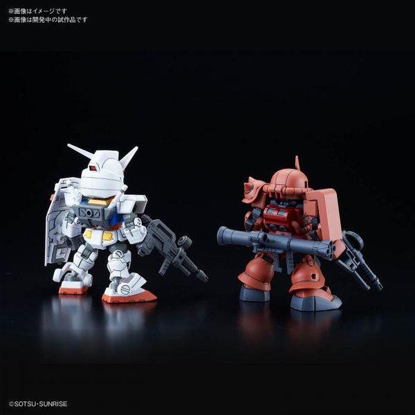 Bandai SDCS RX-78-2 and Char's Zaku II Set rear view.