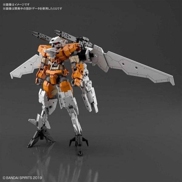 Bandai 1/144 NG 30MM EEXM-17 Alto Flight Type (Orange) front on view.