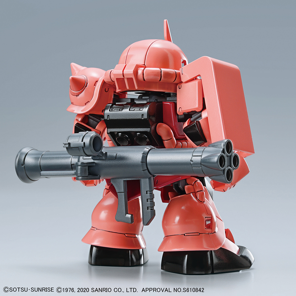 Bandai SD Hello Kitty/Char's Zaku II Gundam rear view.
