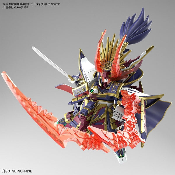 Bandai SDW Heroes Nobunga Gundam Epyon action pose with weapon. 