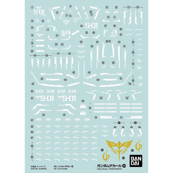 Bandai 1/144 GD-126 RG Sazabi Waterslide Decals
