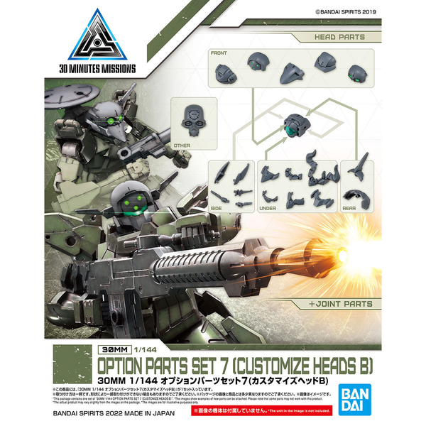 Bandai 1/144 NG 30MM Optional Parts Set 7 (Customised Head B) package artwork