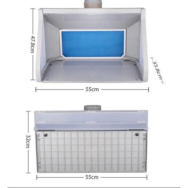 Spray Booth with LED Light and Dual Fans dimensions