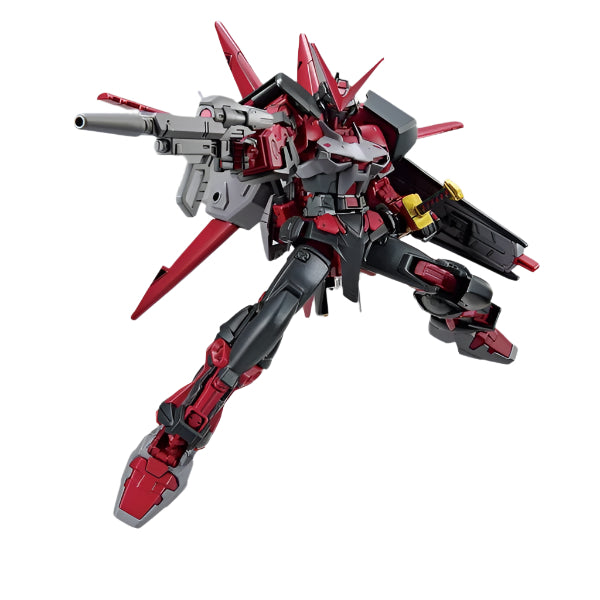 Bandai 1/144 HG GB Gundam Astray Red Frame Inversion action pose with weapon. 